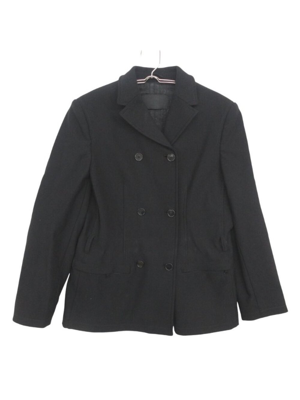 Prada Pea Coat Ivy Eyes Nylon Double B Ted Outer Jacket Black